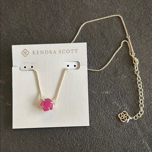 Kendra Scott Hot Pink Gold-Frame Pendant Necklace
